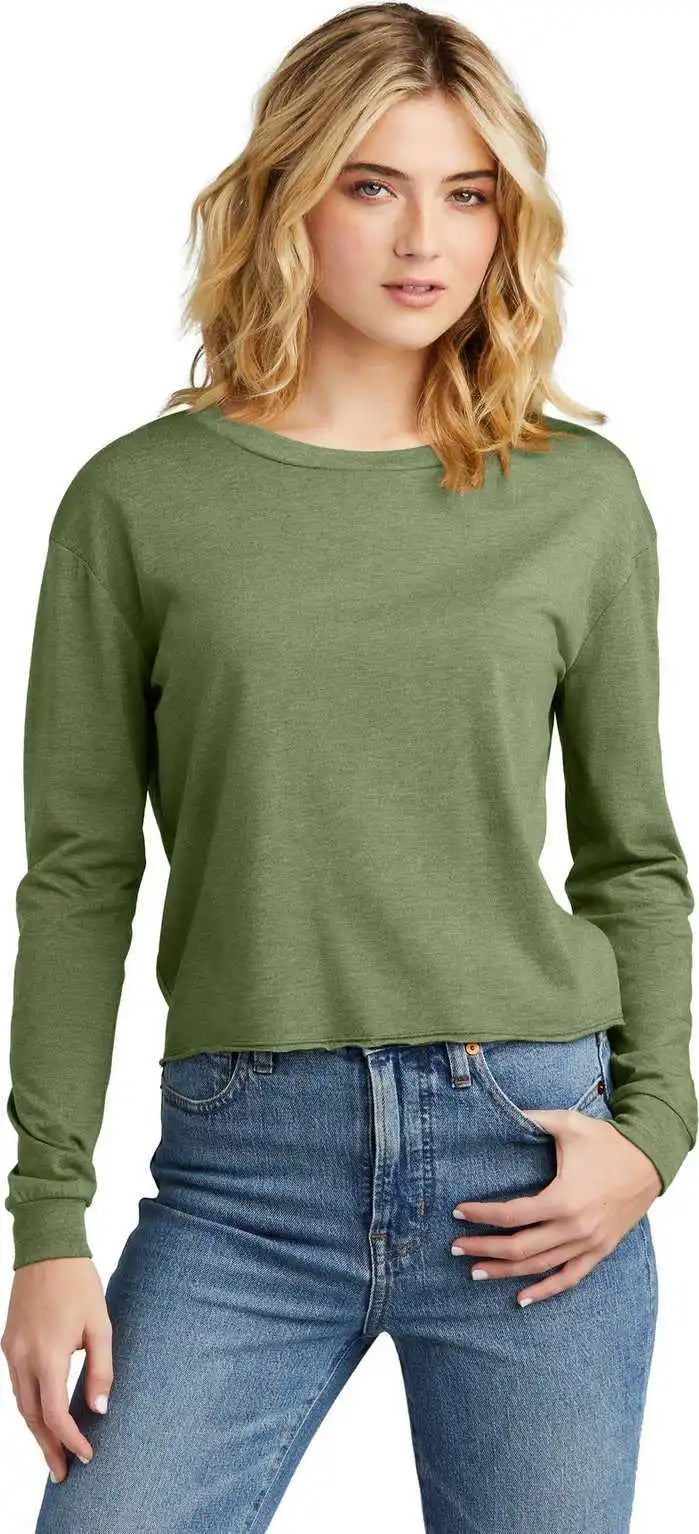 District Dt141 Women’s Perfect Tri Midi Long Sleeve Tee Milgrnfst