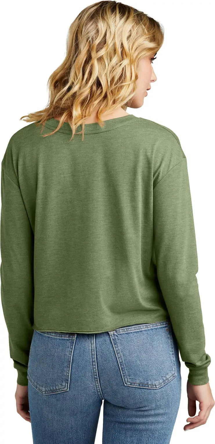 District Dt141 Women’s Perfect Tri Midi Long Sleeve Tee - Military Green Frost