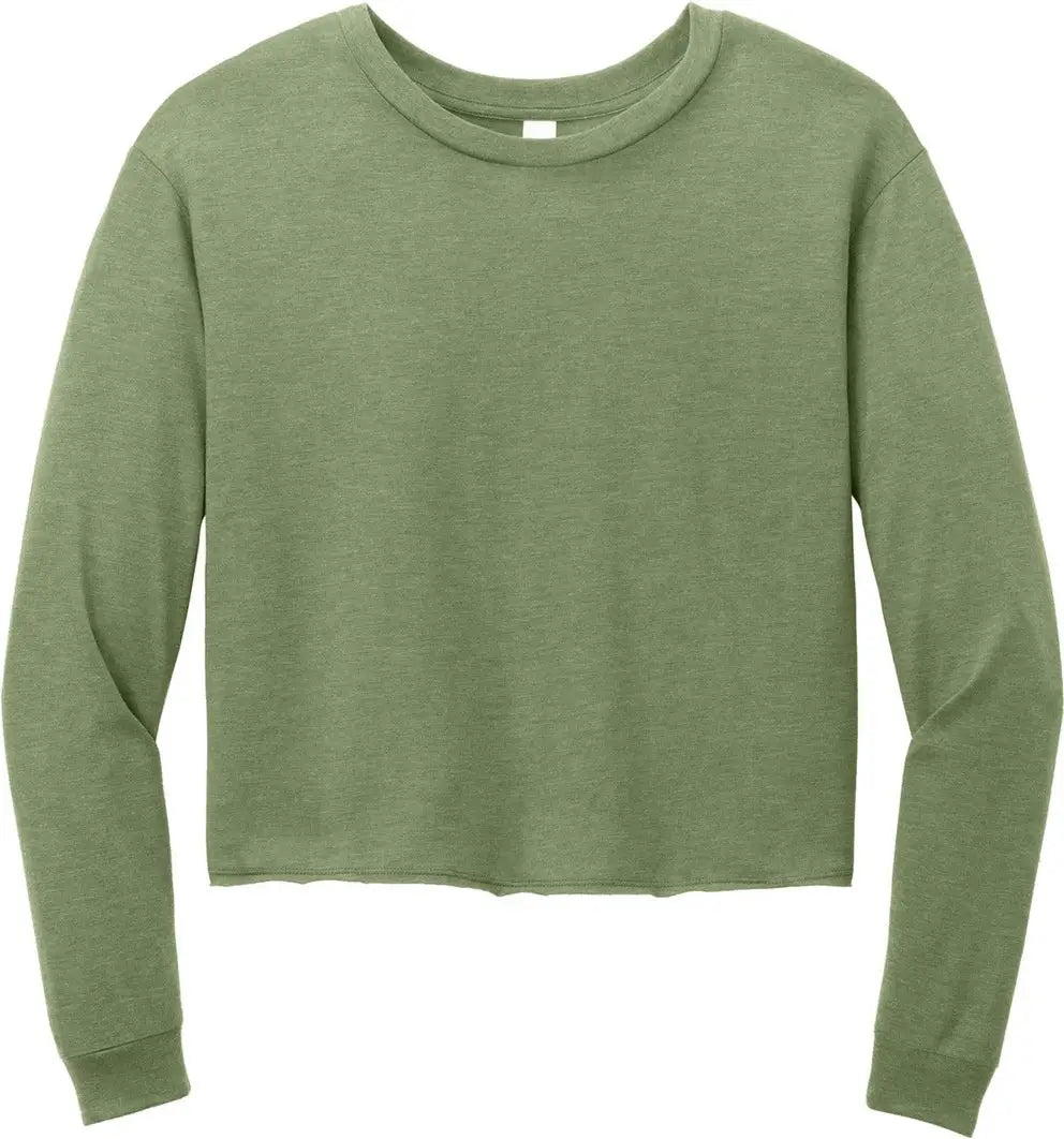 District Dt141 Women’s Perfect Tri Midi Long Sleeve Tee - Military Green Frost