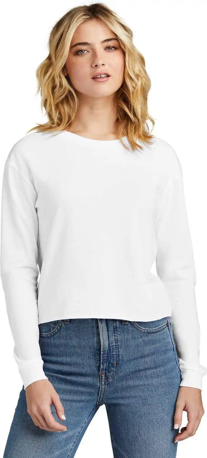 District Dt141 Women’s Perfect Tri Midi Long Sleeve Tee - White