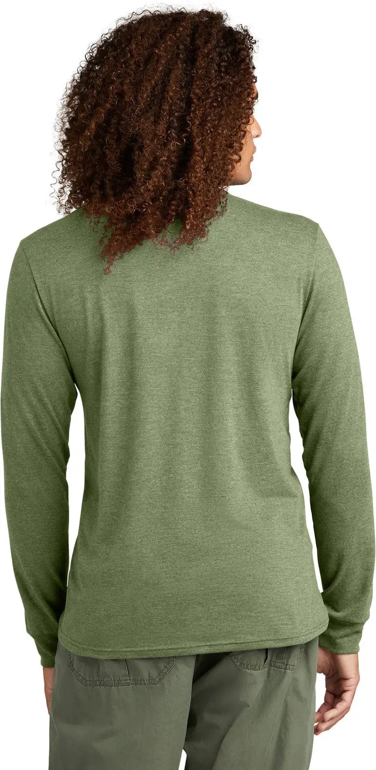 District Dt145 Perfect Tri Long Sleeve Henley - Military Green Frost