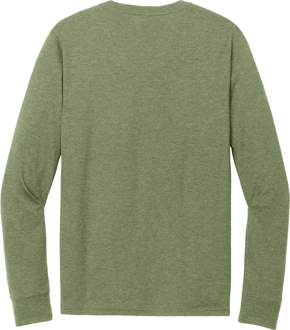 District Dt145 Perfect Tri Long Sleeve Henley - Military Green Frost