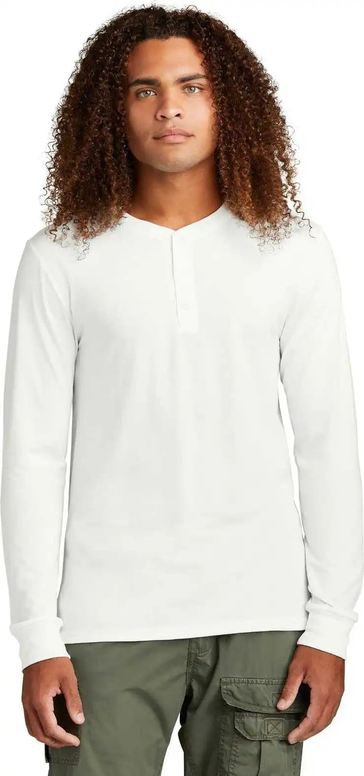 District Dt145 Perfect Tri Long Sleeve Henley - Natural