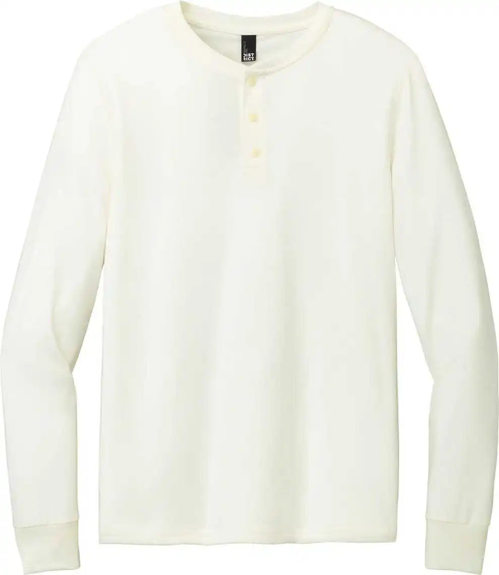 District Dt145 Perfect Tri Long Sleeve Henley - Natural