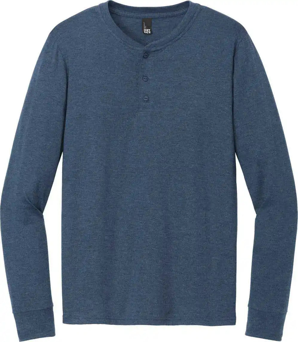 District Dt145 Perfect Tri Long Sleeve Henley Navy Frost