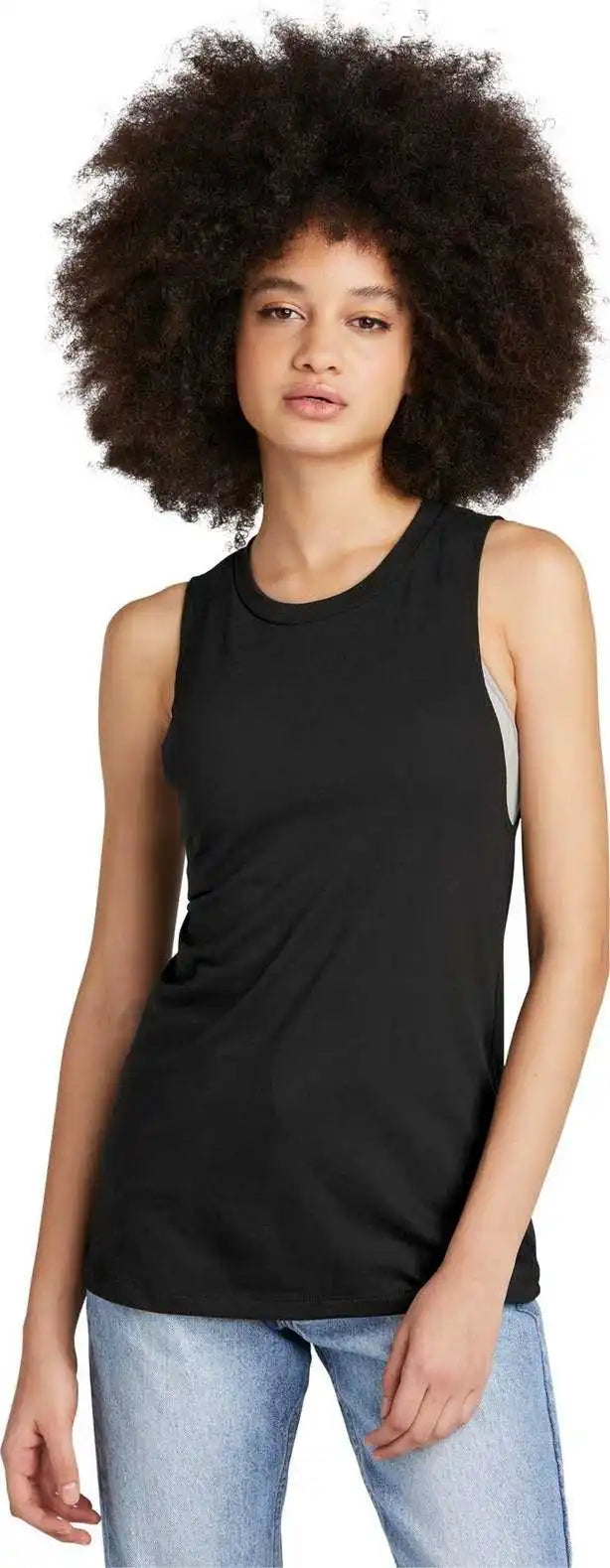 District Dt153 Women’s Perfect Tri Muscle Tank Black