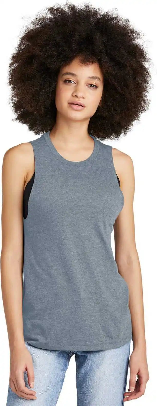 District Dt153 Women’s Perfect Tri Muscle Tank - Flint Blue Heather