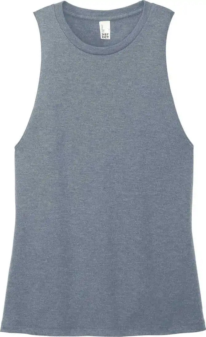 District Dt153 Women’s Perfect Tri Muscle Tank - Flint Blue Heather