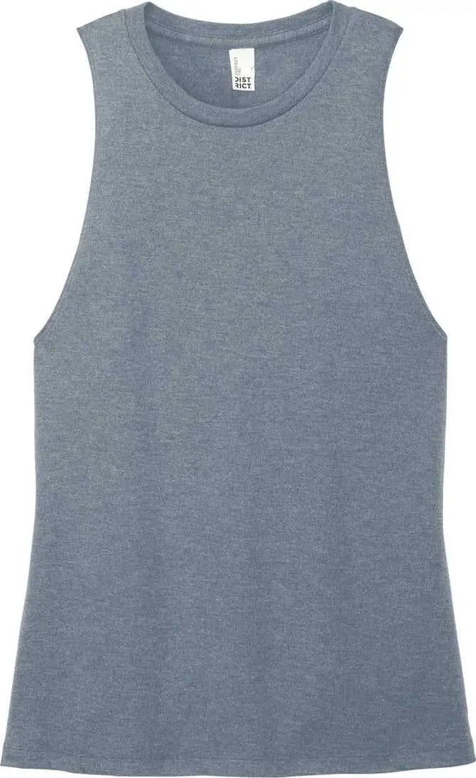 District Dt153 Women’s Perfect Tri Muscle Tank - Flint Blue Heather
