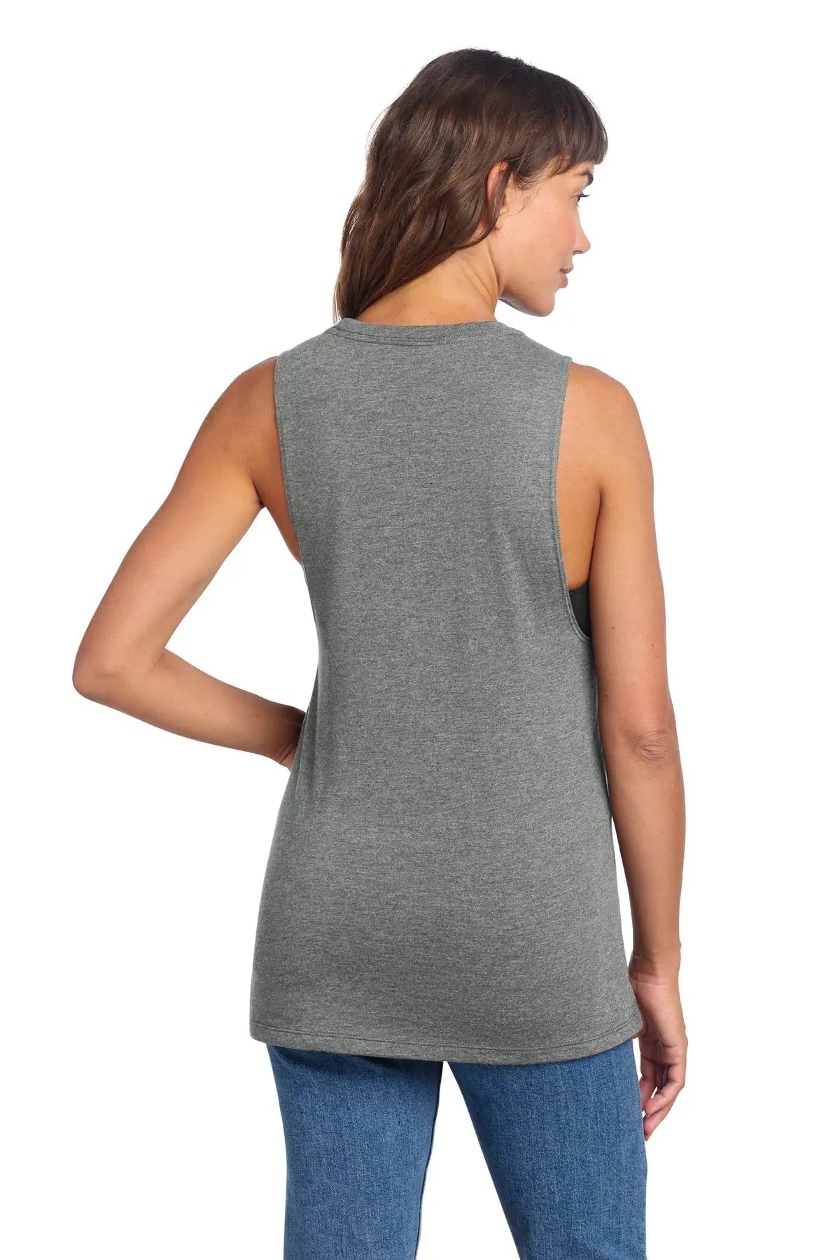 District Dt153 Women’s Perfect Tri Muscle Tank - Heathered Charcoal