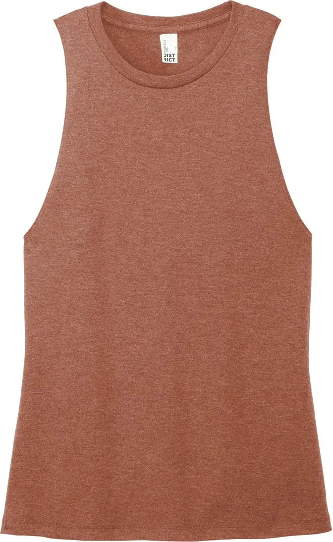 District Dt153 Women’s Perfect Tri Muscle Tank - Heathered Russet