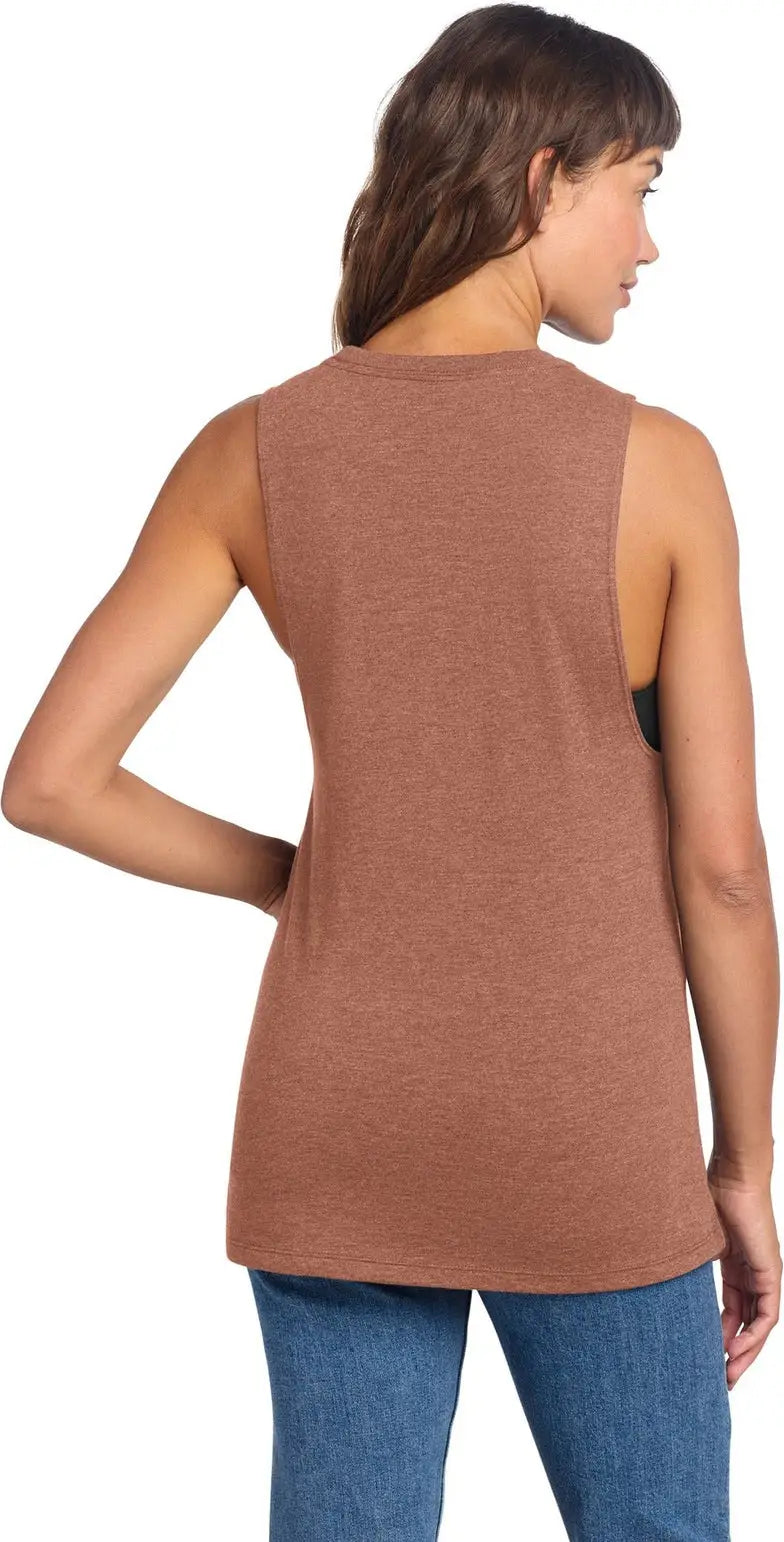District Dt153 Women’s Perfect Tri Muscle Tank - Heathered Russet