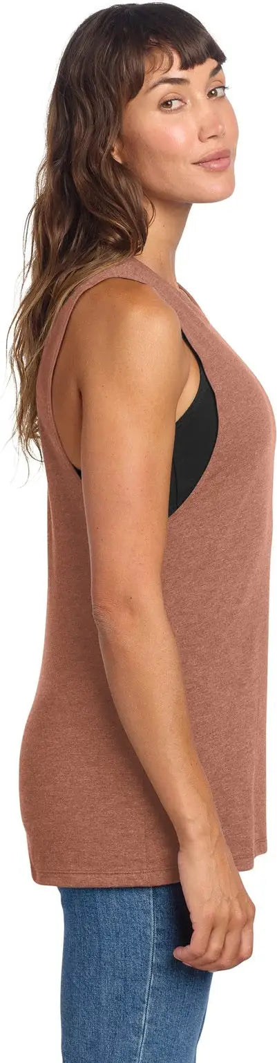 District Dt153 Women’s Perfect Tri Muscle Tank - Heathered Russet