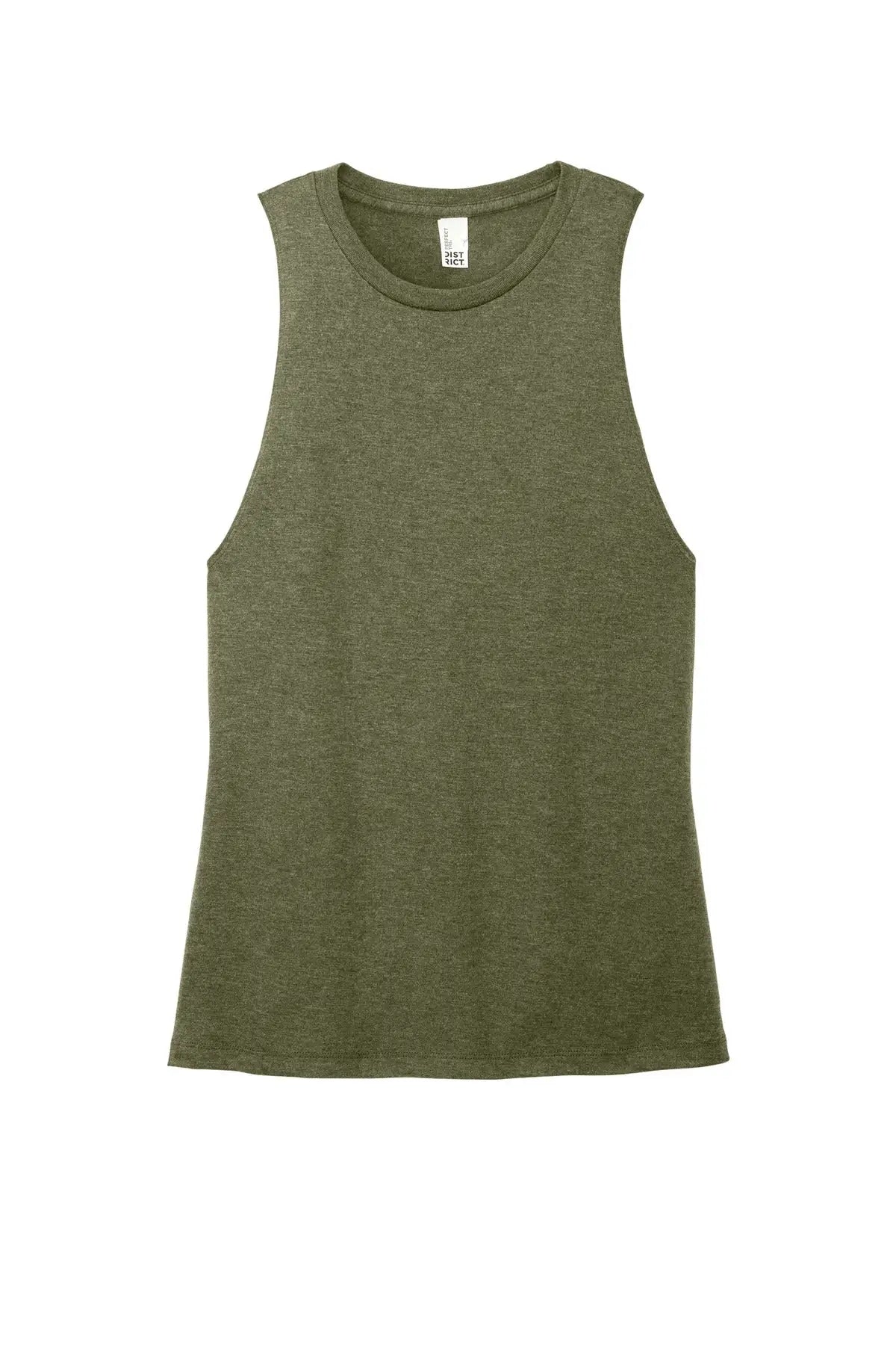 District Dt153 Women’s Perfect Tri Muscle Tank - Military Green Frost