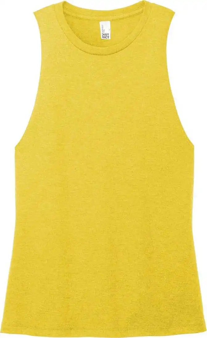 District Dt153 Women’s Perfect Tri Muscle Tank - Ochre Yellow Heather