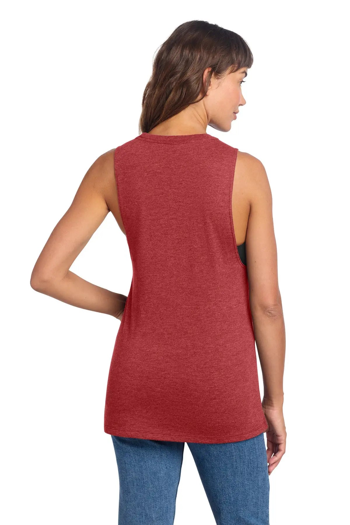 District Dt153 Women’s Perfect Tri Muscle Tank - Red Frost