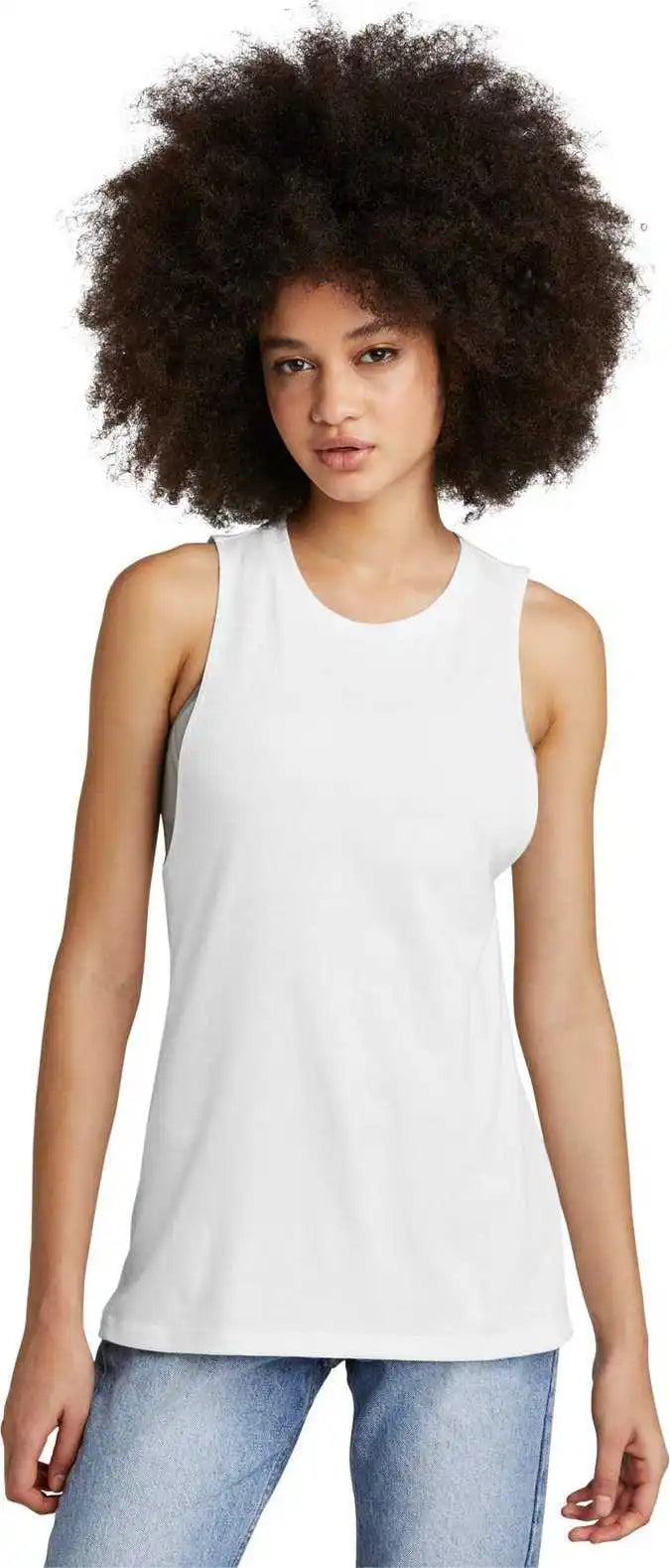 District Dt153 Women’s Perfect Tri Muscle Tank White