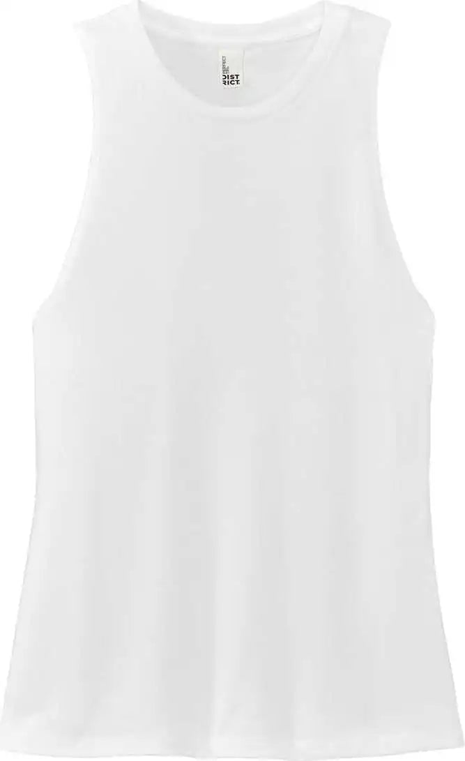 District Dt153 Women’s Perfect Tri Muscle Tank White
