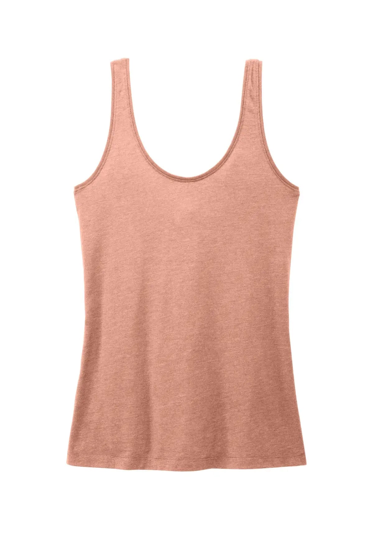 District Dt154 Women’s Perfect Blend Cvc V-neck Tank - Nostalgia Rose Heather