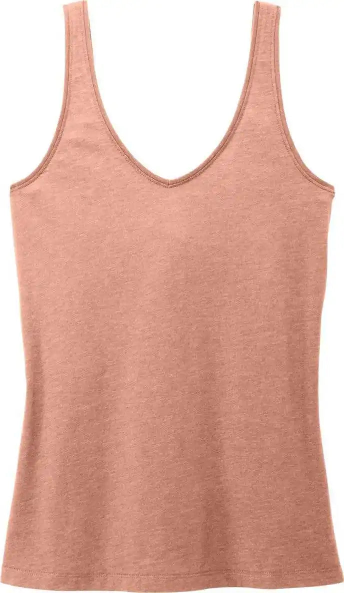 District Dt154 Women’s Perfect Blend Cvc V-neck Tank - Nstlgarseh
