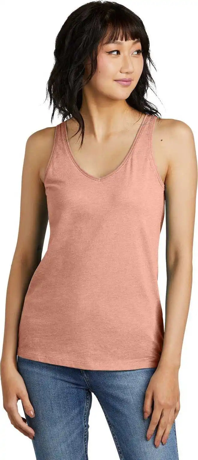 District Dt154 Women’s Perfect Blend Cvc V-neck Tank - Nstlgarseh