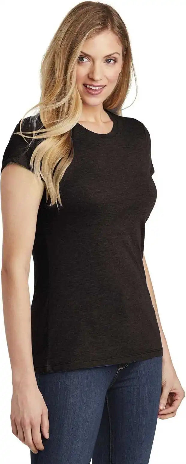 District Dt155 Women’s Fitted Perfect Tri Tee Black Frost