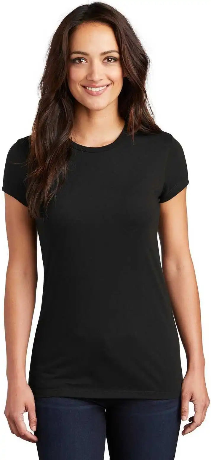 District Dt155 Women’s Fitted Perfect Tri Tee - Black