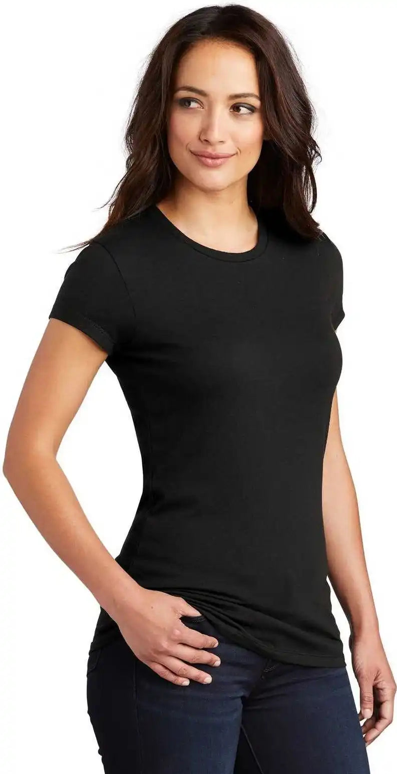 District Dt155 Women’s Fitted Perfect Tri Tee - Black
