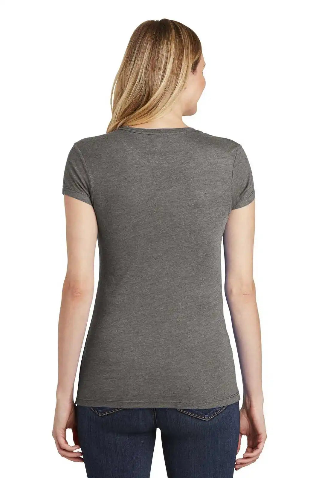 District Dt155 Women’s Fitted Perfect Tri Tee Gray Frost