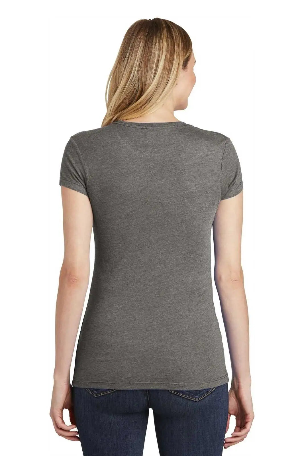 District Dt155 Women’s Fitted Perfect Tri Tee - Gray Frost