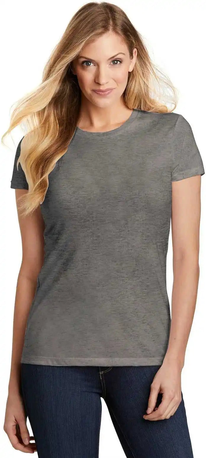 District Dt155 Women’s Fitted Perfect Tri Tee - Grey Frost
