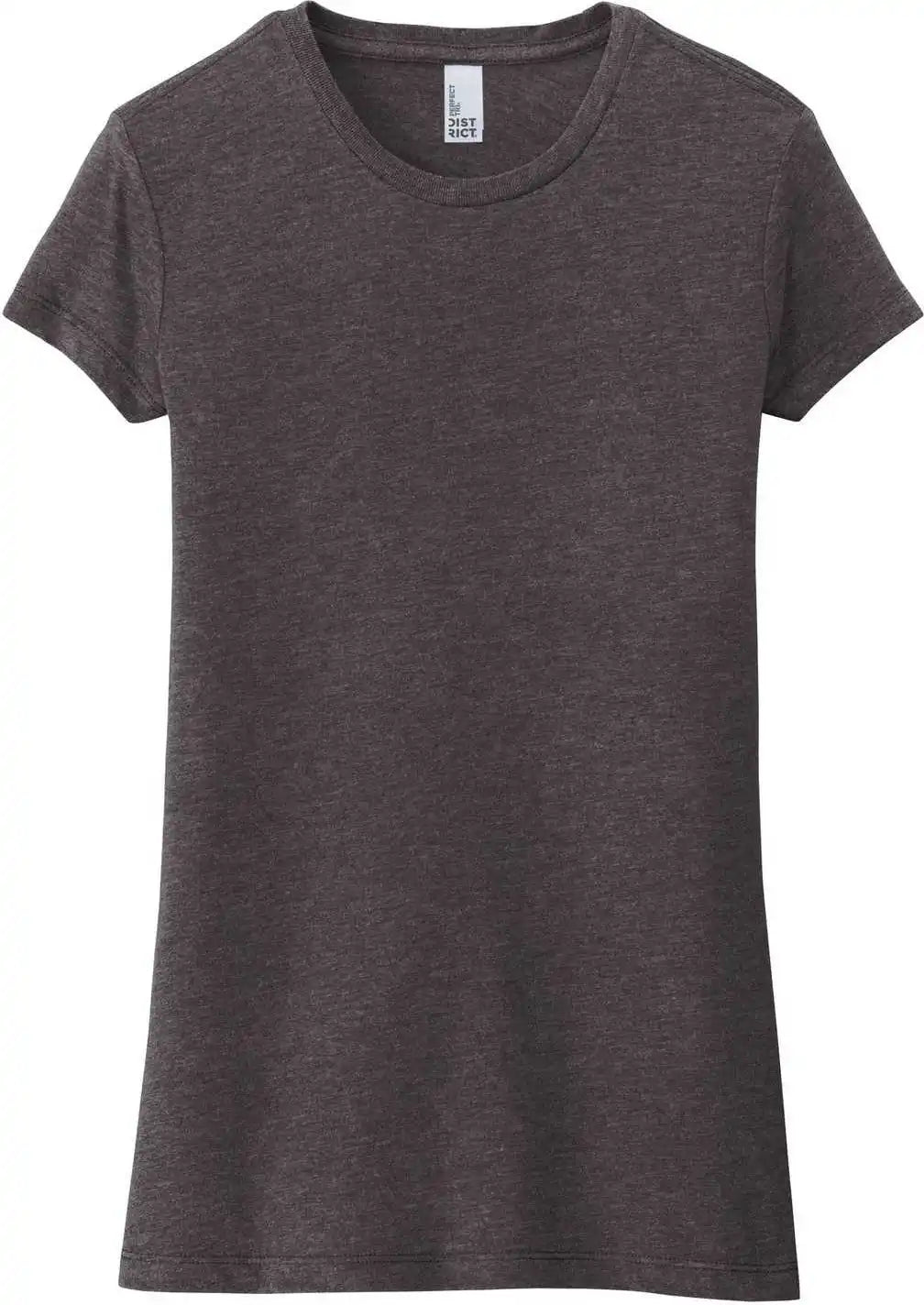 District Dt155 Women’s Fitted Perfect Tri Tee Heathered Charcoal