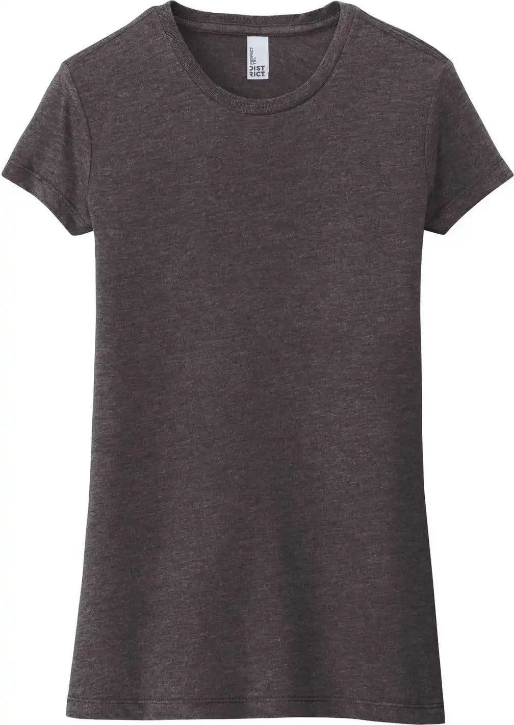 District Dt155 Women’s Fitted Perfect Tri Tee - Heathered Charcoal