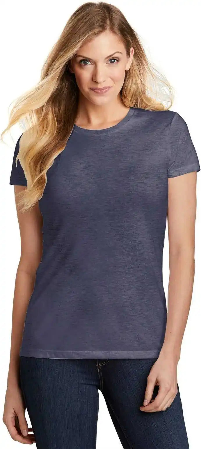 District Dt155 Women’s Fitted Perfect Tri Tee - Navy Frost