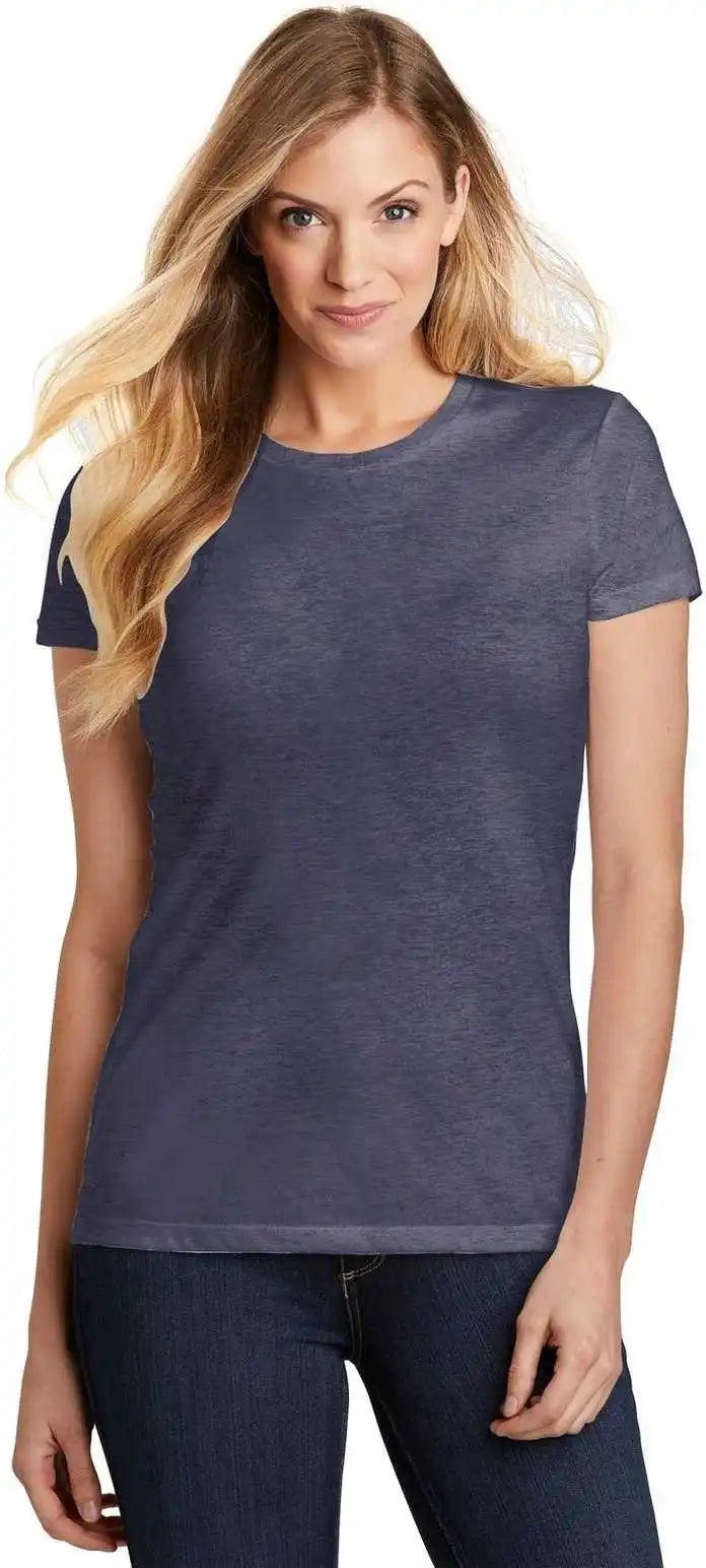 District Dt155 Women’s Fitted Perfect Tri Tee Navy Frost