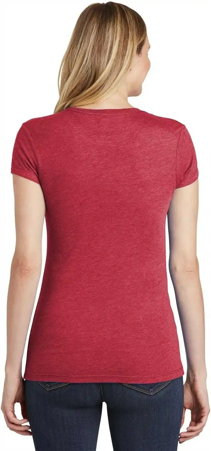 District Dt155 Women’s Fitted Perfect Tri Tee - Red Frost
