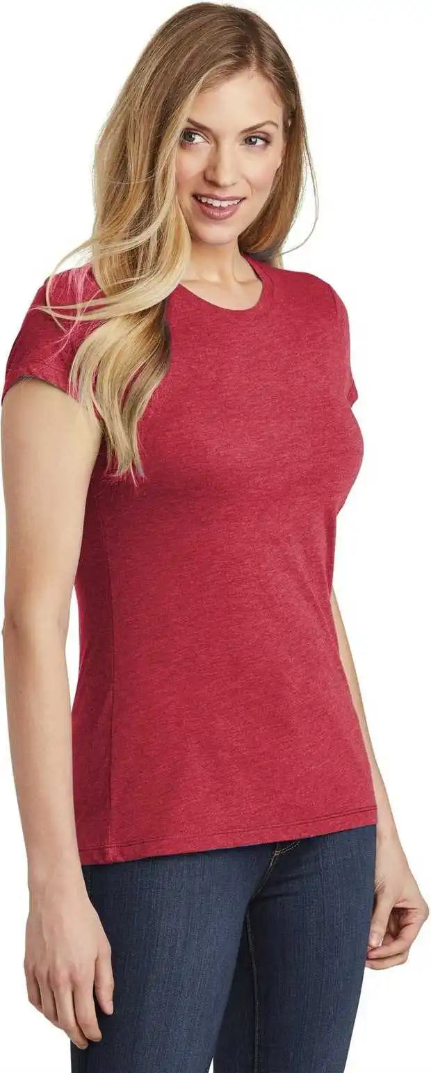 District Dt155 Women’s Fitted Perfect Tri Tee - Red Frost