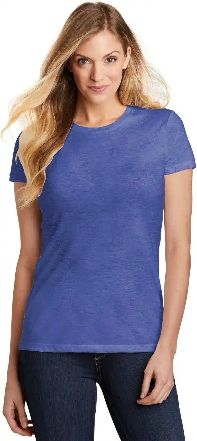 District Dt155 Women’s Fitted Perfect Tri Tee - Royal Frost