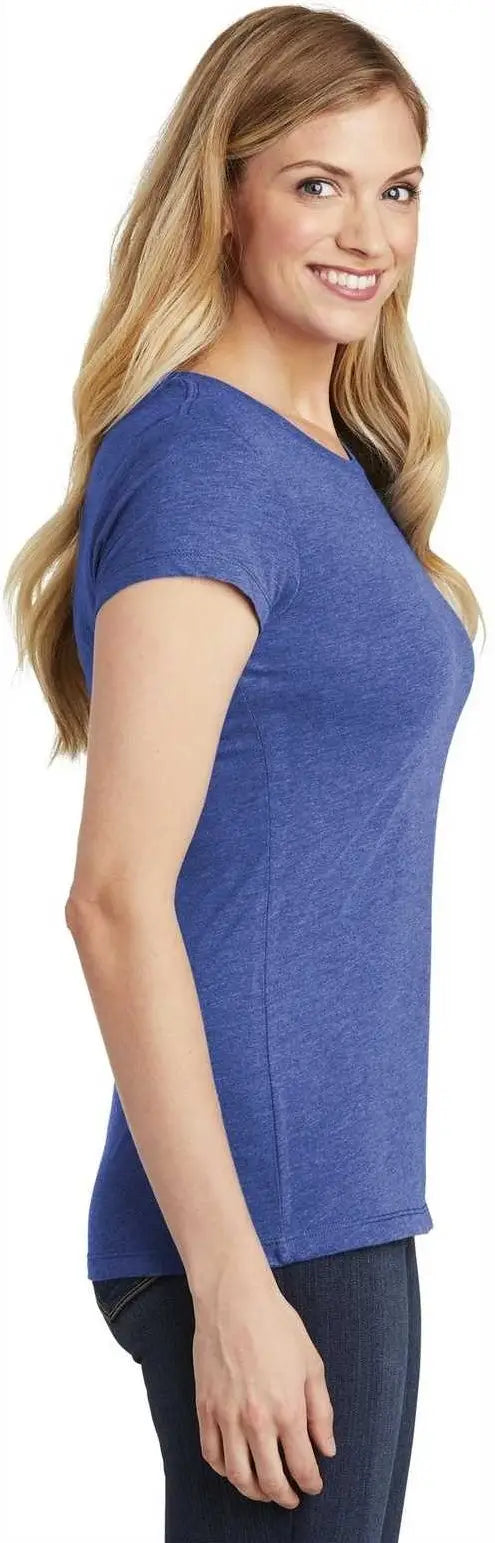 District Dt155 Women’s Fitted Perfect Tri Tee - Royal Frost