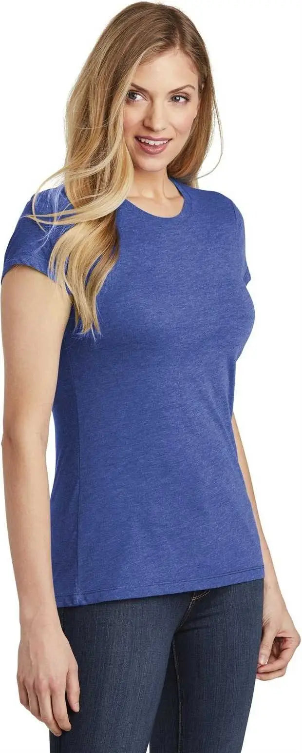 District Dt155 Women’s Fitted Perfect Tri Tee - Royal Frost