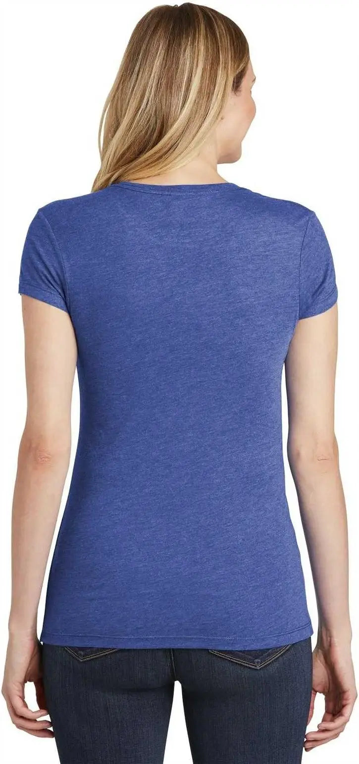 District Dt155 Women’s Fitted Perfect Tri Tee - Royal Frost