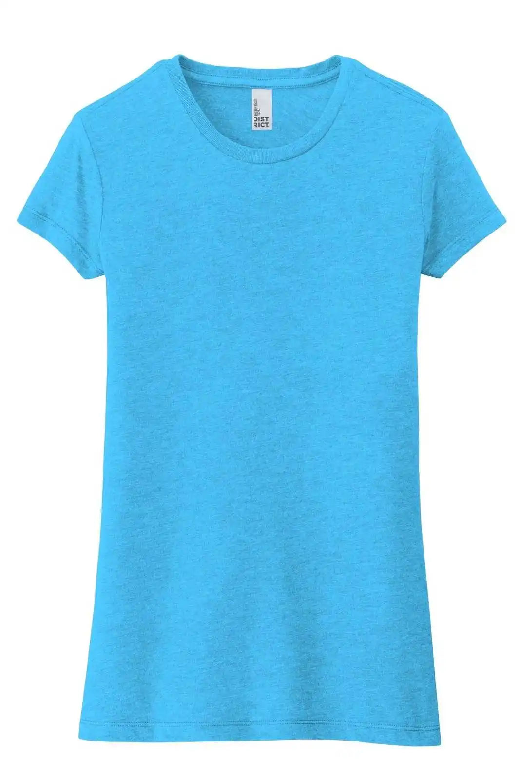 District Dt155 Women’s Fitted Perfect Tri Tee Turquoise Frost