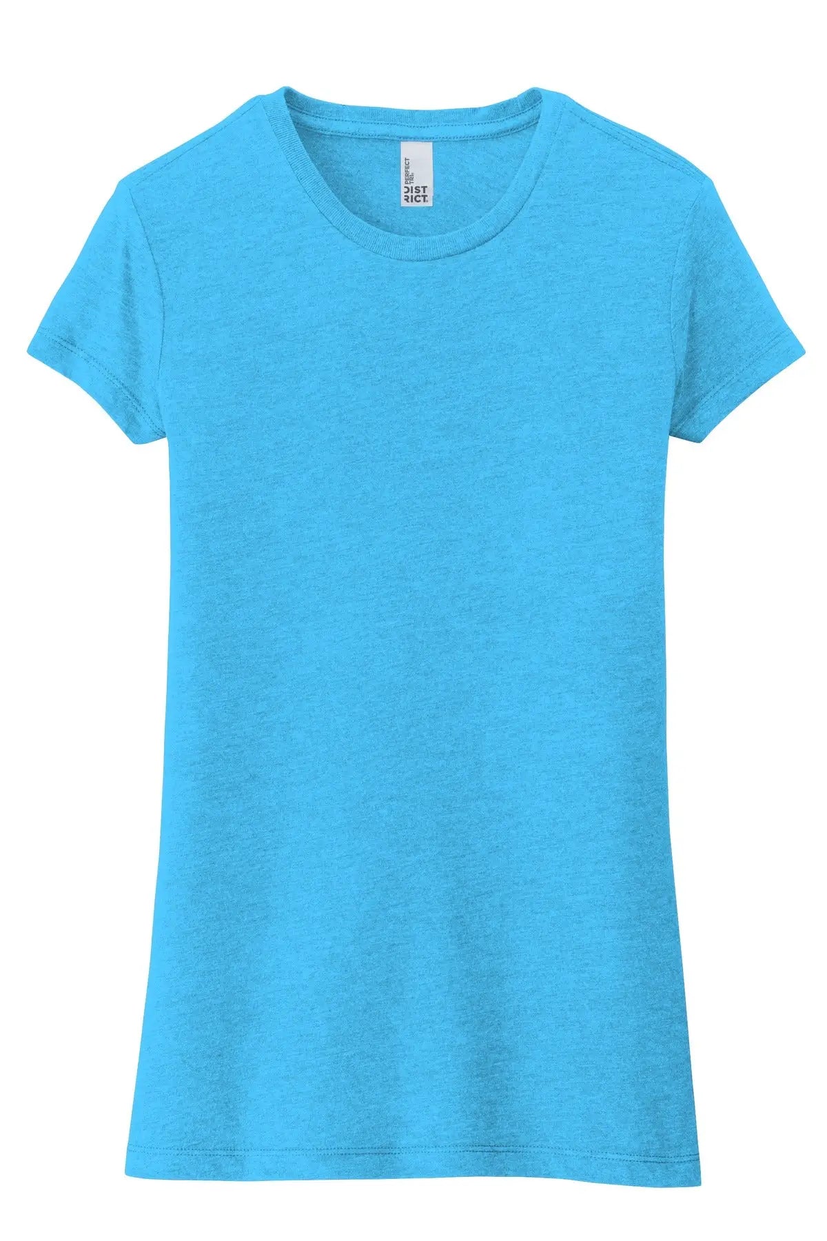 District Dt155 Women’s Fitted Perfect Tri Tee - Turquoise Frost