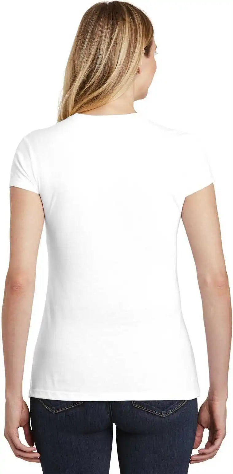 District Dt155 Women’s Fitted Perfect Tri Tee - White
