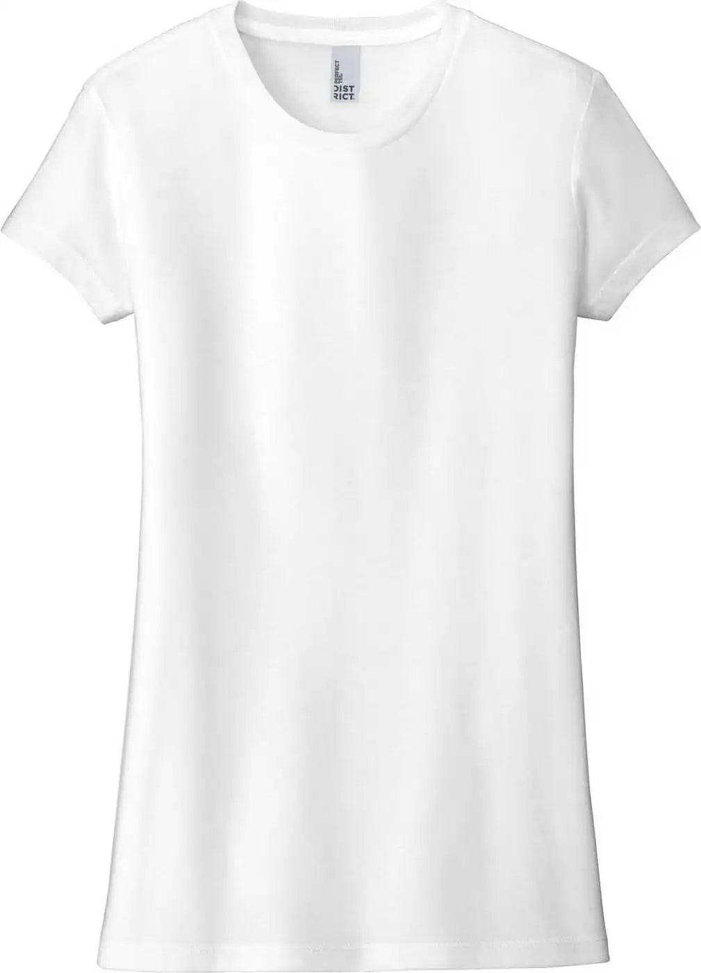 District Dt155 Women’s Fitted Perfect Tri Tee - White
