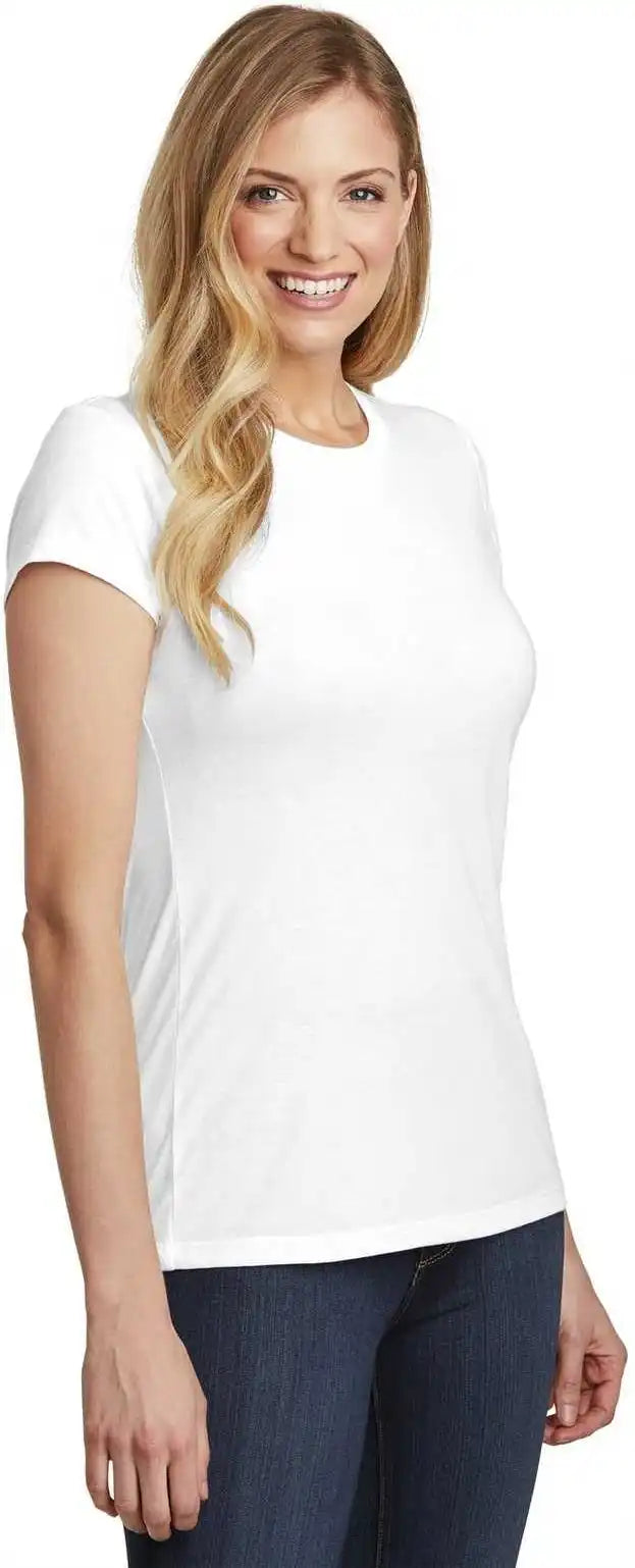 District Dt155 Women’s Fitted Perfect Tri Tee - White