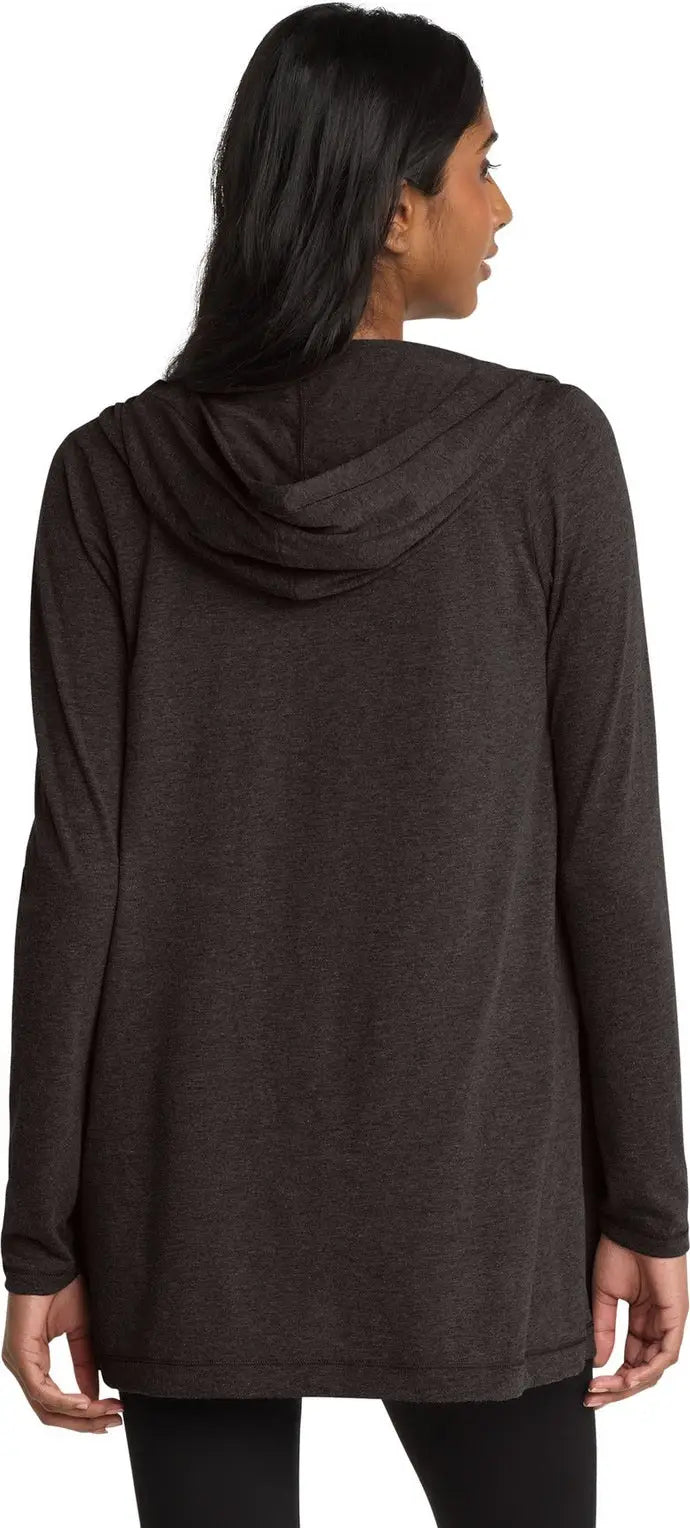 District Dt156 Women’s Perfect Tri Hooded Cardigan - Black Frost