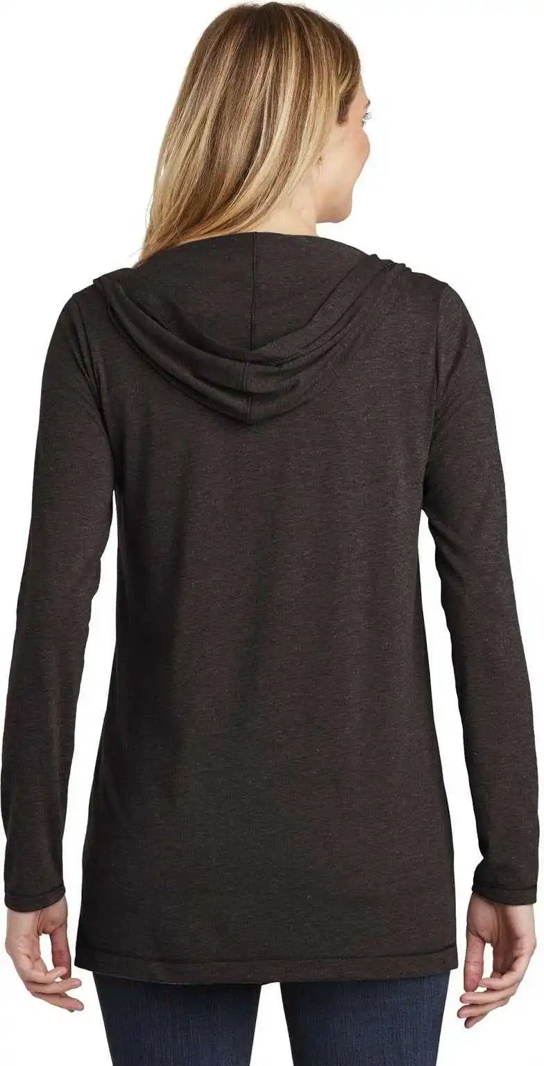 District Dt156 Women’s Perfect Tri Hooded Cardigan Black Frost