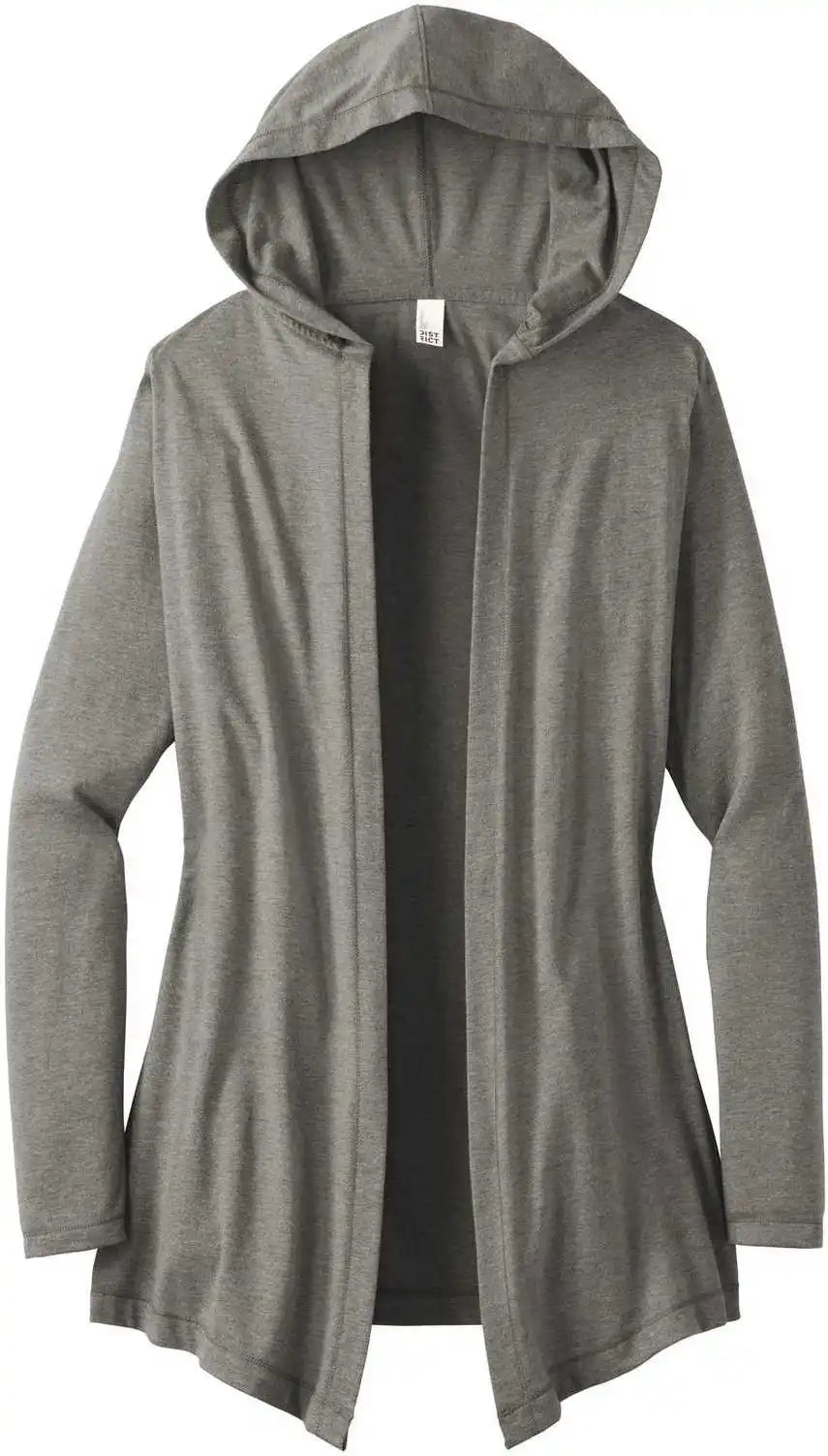 District Dt156 Women’s Perfect Tri Hooded Cardigan Gray Frost