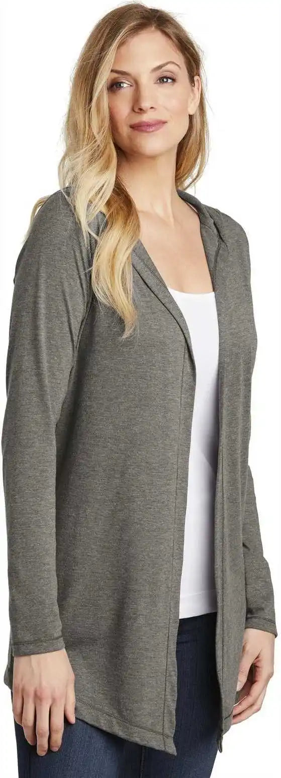 District Dt156 Women’s Perfect Tri Hooded Cardigan Gray Frost